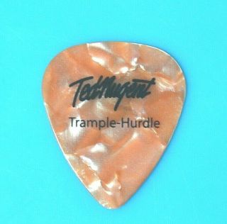 Ted Nugent // Trample - Hurdle Concert Tour Guitar Pick // Orange Pearloid