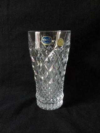 Vintage Czech Lead Crystal Cut Glass Vase 15 Cm