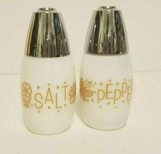 Vintage Salt & Pepper Shaker Set Corning Ware,  Corelle Butterfly Gold Retro 1970