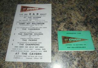 1964 Cavern Club Membership Booklet And Cavern Club Promotional Flyer