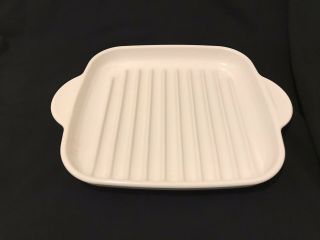 Corning Ware White Microwave Rack Mr - 3 Bacon Grilling Pan 9 Inches 23cm By 23cm