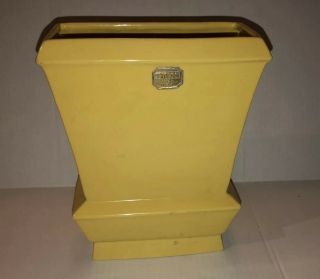 Abingdon Pottery Vase Yellow 637 Made In Usa 9 1/4” Sticker