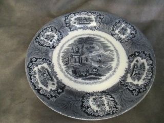 A7 Antique Baker & Company Staffordshire Flow Blue Oriental Pattern Dinner Plate