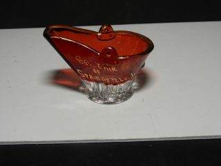Souvenir Springfield Illinois Mini Coal Scuttle Ruby Stained Eapg 4 " L Ca 1910