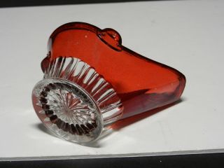 Souvenir Springfield Illinois Mini Coal Scuttle Ruby Stained EAPG 4 