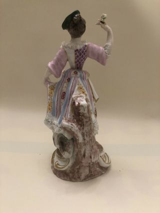 German Porcelain Figurine Meissen Sitzendorf Lady And Sheep 3