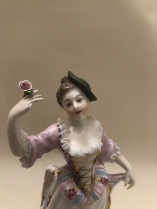 German Porcelain Figurine Meissen Sitzendorf Lady And Sheep 5