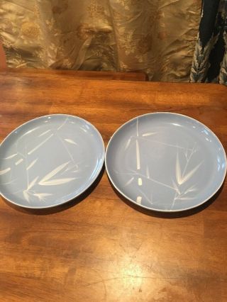 Winfield Blue Pacific China Large Dinner Plates (2) Bamboo Pattern Vgc