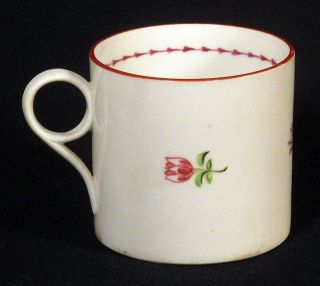 1820s Antique STAFFORDSHIRE Pearlware Soft Paste MUG CUP Enameled Flowers 2