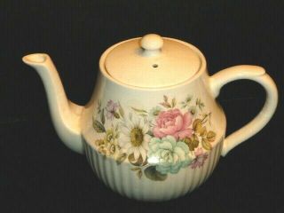 Vintage Arthur Wood Pastel Floral Porcelain Teapot,  Shelton,  England,
