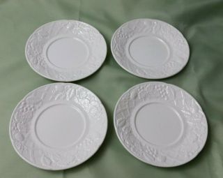 Set Of 4 Bread Butter Salad Plate English Countryside By Mikasa Embossed White