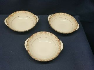 Vintage Noritake Fine China " Faye " Pattern Bowls W/handles.  Dainty 6874 Set/3