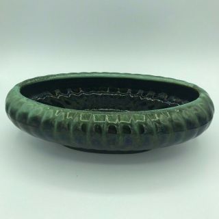 Green Drip Iridescent Glazed Ceramic JENKINS USA Calif J - 10 Oval Planter Bowl 2