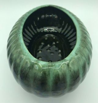 Green Drip Iridescent Glazed Ceramic JENKINS USA Calif J - 10 Oval Planter Bowl 3
