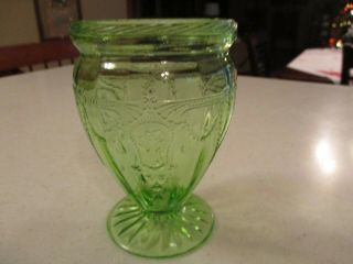 Cameo/ballerina Green Depression Glass Rare? Candy Dish Bottom 5 " Tall