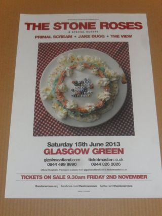 The Stone Roses - Live Tour Concert / Gig Poster - Jake Bugg Primal Scream View