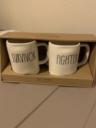 Rae Dunn Fighter And Survior Mugs Set