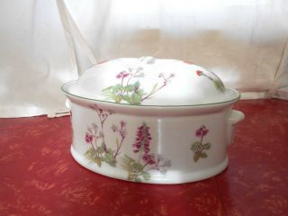 Louis Lourioux Le Faune Oval Covered Casserole Dish Wildflowers France Botanical 2