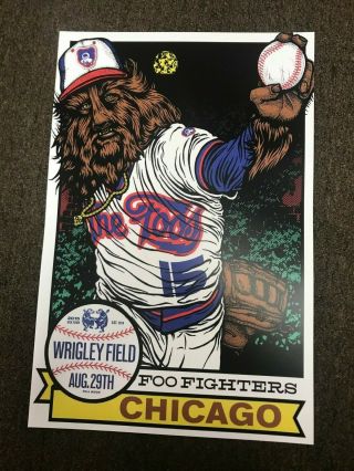 Foo Fighters Wrigley Field 8/29 2015 Concert Poster 12 " X 18 "