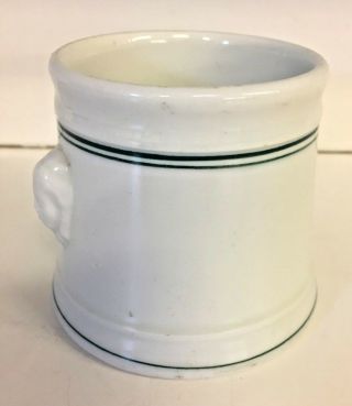 Vintage Shenango Off White Restaurantware Ceramic Mug Cup Face Handles Green