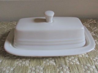 Fiestaware Fiesta Hlc White Covered Butter Dish