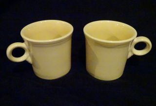 Set Of 2 Fiesta Ware Yellow Coffee/tea/cocoa Mugs Cups
