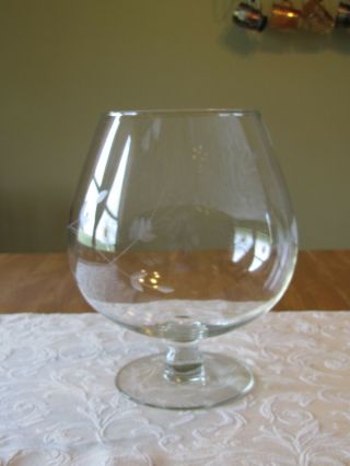 Princess House Heritage Crystal 8.  5” Brandy Snifter Centerpiece Vase Bowl