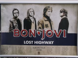 Bon Jovi.  2008 88cm X 60cm European Tour Poster