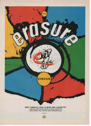 Erasure - Circus Lp - Poster Advert 1980s