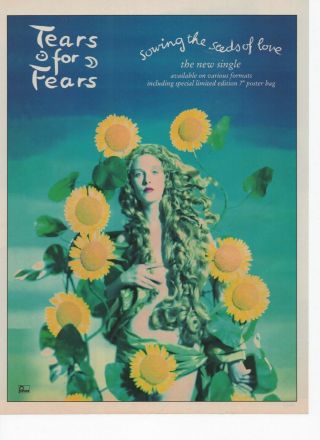 Tears For Fears - Sowing The Seeds Of Love - Poster Advert 1980s