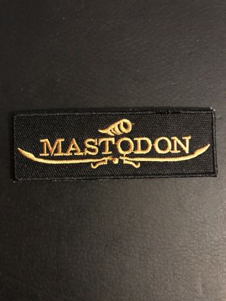 Mastodon 3.  25 " X1.  2 " Iron On Embroidered Band Patch