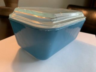 Vintage Pyrex Blue 502 - B Dish And 502 - C Lid
