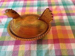 Vintage Glass Chicken On Nest