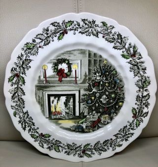 Vintage Johnson Brothers 10 5/8”merry Christmas Dinner Plate England