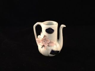 Nuova Capodimonte Italy Porcelain Pink Flower Mini Pitcher Bud Vase 3 " Tall