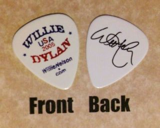Willie Nelson & Bob Dylan Band Logo Willie Signature Guitar Pick - (w)