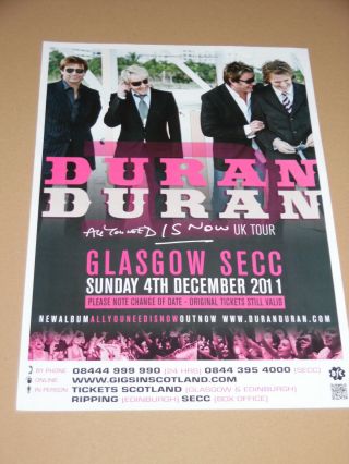 Duran Duran - Live Music Show 2011 Promotional Tour Concert Gig Poster