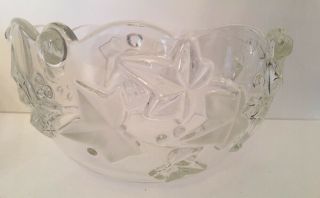 Mikasa Parisian Ivy 8 3/4 " Clear And Frosted Glass Bowl Nib