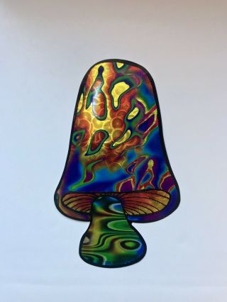 Magic Mushroom Sticker Vintage Psychedelic Colored Die Cut Mylar Sticker 7”x4”