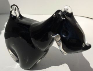 Langham Glass ARTglass Large Scottie Dog Scotty Paperweight Figurine Paul Miller 3