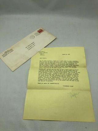 1956 Angie Liberace Fan Club Letter Signed Sister Of Liberace Secretary