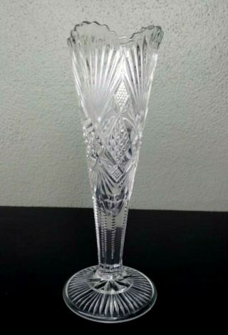 Mckee - Champion - Antique Eapg Glass Trumpet Vase - 8 1/4 "