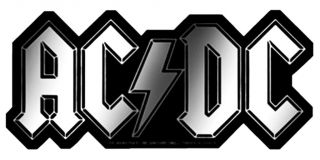 Acdc Chrome And Black Logo Sticker Decal Hippie Biker Rock N Roll Marijuana Bong