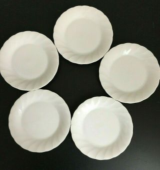 5 Sheffield Swirl Bone White Porcelain China Salad Dessert Plates 6 - 3/4 " Exc