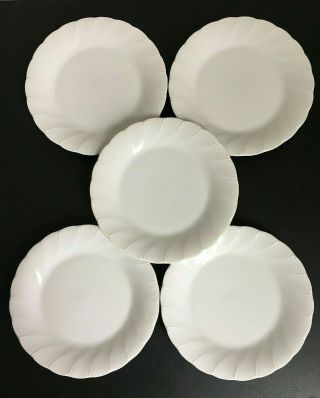 5 SHEFFIELD SWIRL BONE WHITE PORCELAIN CHINA Salad Dessert PLATES 6 - 3/4 