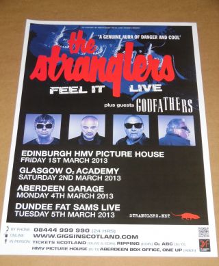The Stranglers Live Music Show March 2013 Promotional Tour Concert Gig Poster