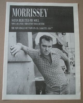 Morrissey - Satan Rejected My Soul - 1997 Vintage Nme Advert Poster
