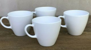 Set Of 4 Corning Centura White Coupe Coffee Tea Cups Mugs