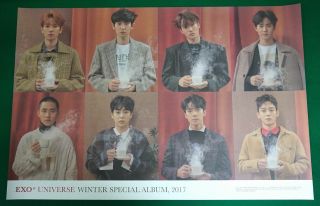 Exo - Universe 2017 Winter Special Album Unfolded Poster Hard Tube Case
