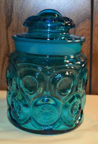 Vintage L E Smith Blue Moon & Star Canister 5 1/4 "